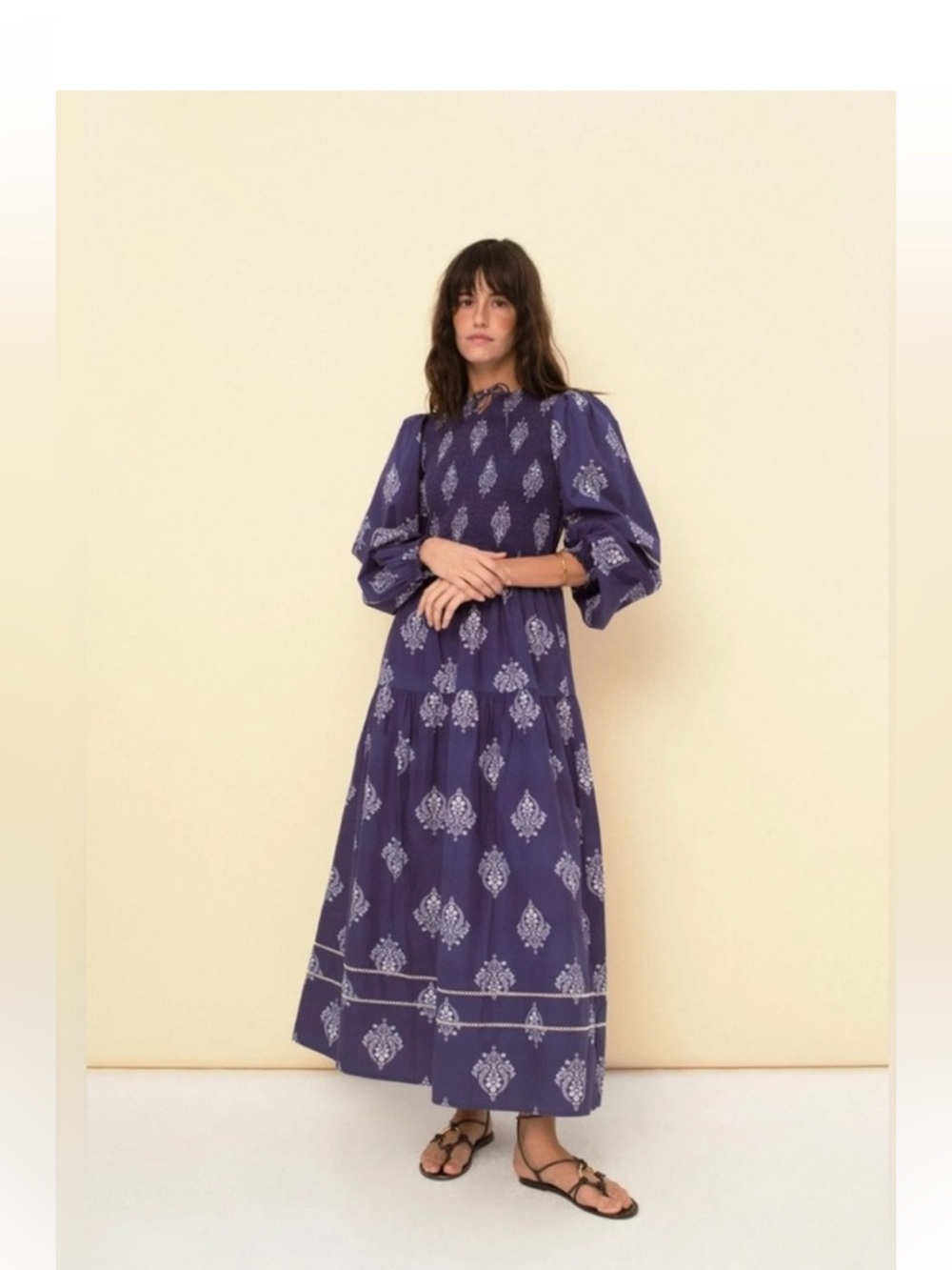 Sonmer Camila Printed Maxi Dress with Puff Sleeves